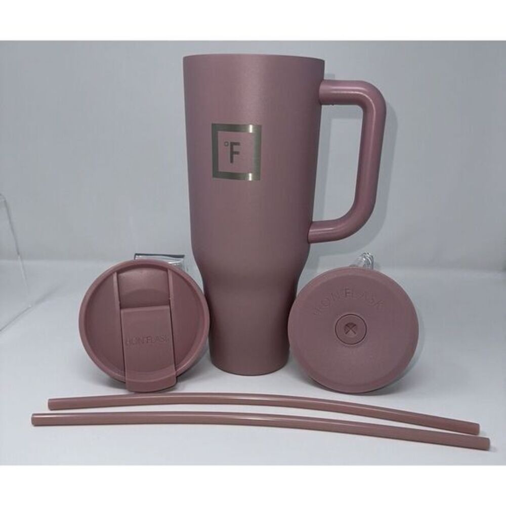 Iron Flask 40oz Rose Gold Tumbler‎ W/ Two Different Lids
